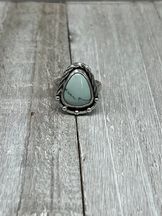 Lucin Variscite Rounded Triangle Ring (Size 8)