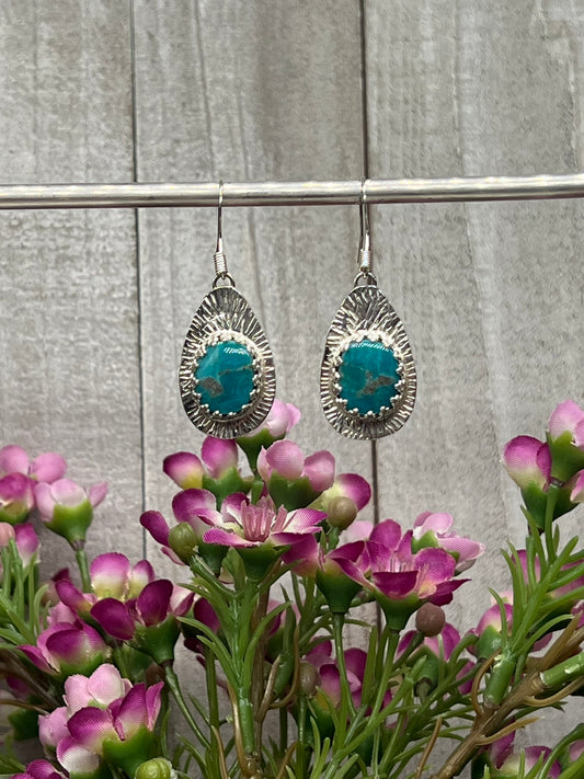 Sonoran Turquoise Hammered Dangles