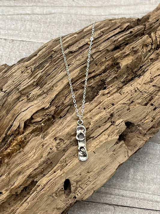 Snowboard Charm Necklace (18" Chain)
