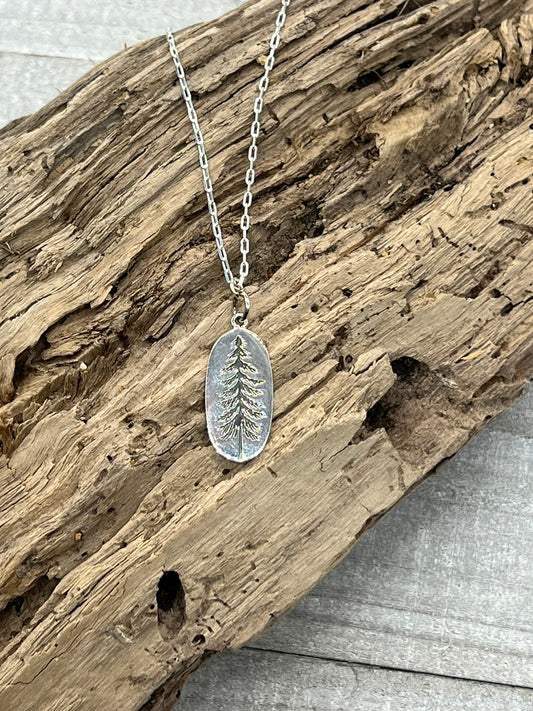Tahoe Pine Tree Necklace (18" Chain)