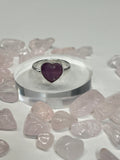 Pink Sapphire Heart Ring - Size 6