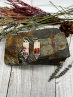 Dendritic Agate Red Poppy Dangles