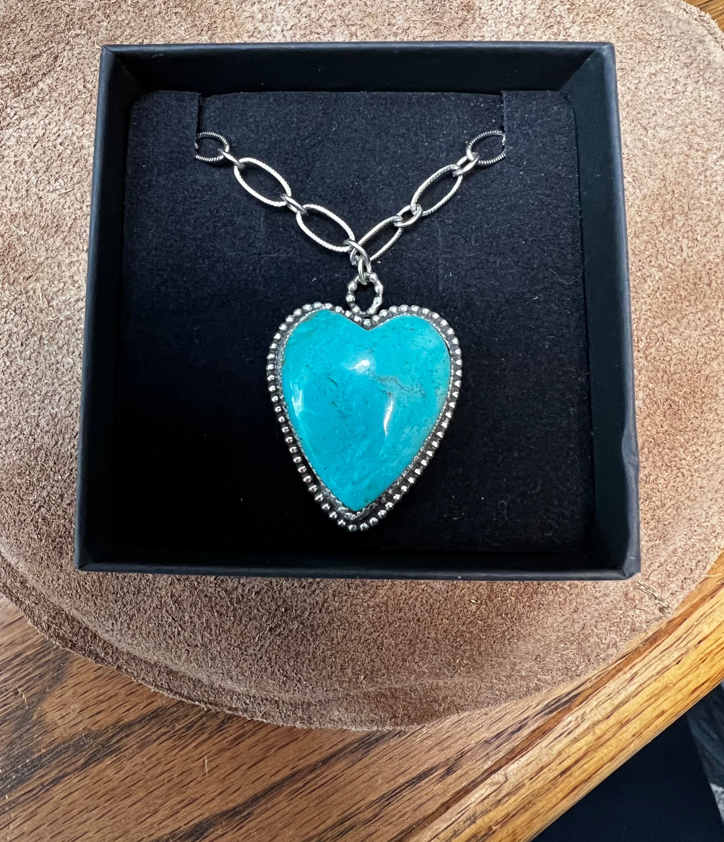 Turquoise Heart Beaded - Chunky 18” Chain